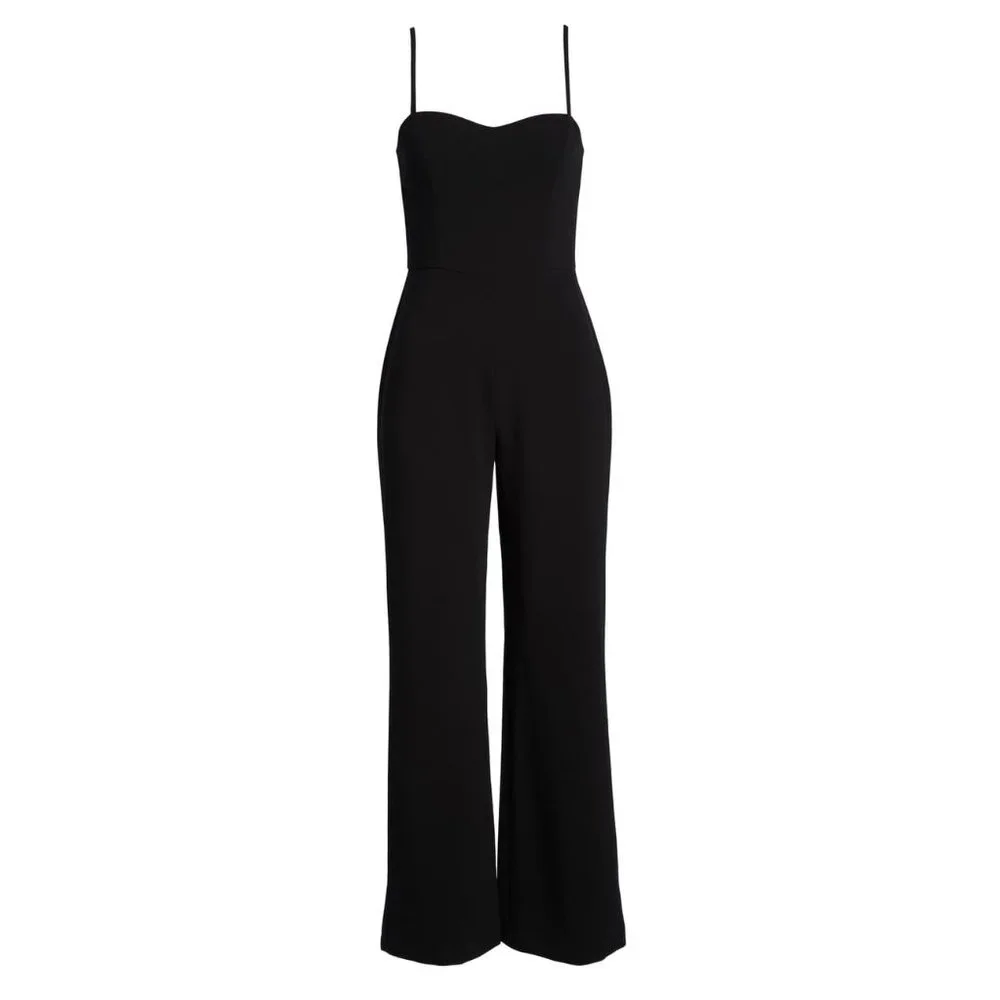 French Connection Sweetheart Flared Leg Jumpsuit 2 - Picture 11 of 16